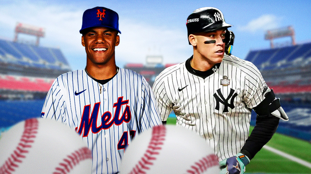 Juan Soto in a Mets jersey. Aaron Judge
