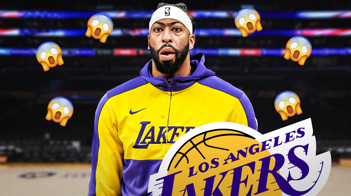 Anthony Davis with shocked face emojis surrounding the picture