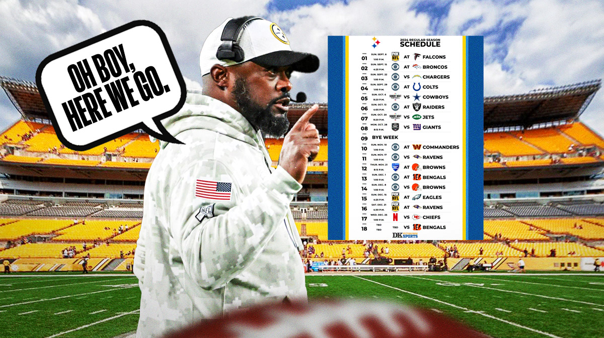 Mike Tomlin looking at the Steelers schedule saying "Oh boy, here we go."