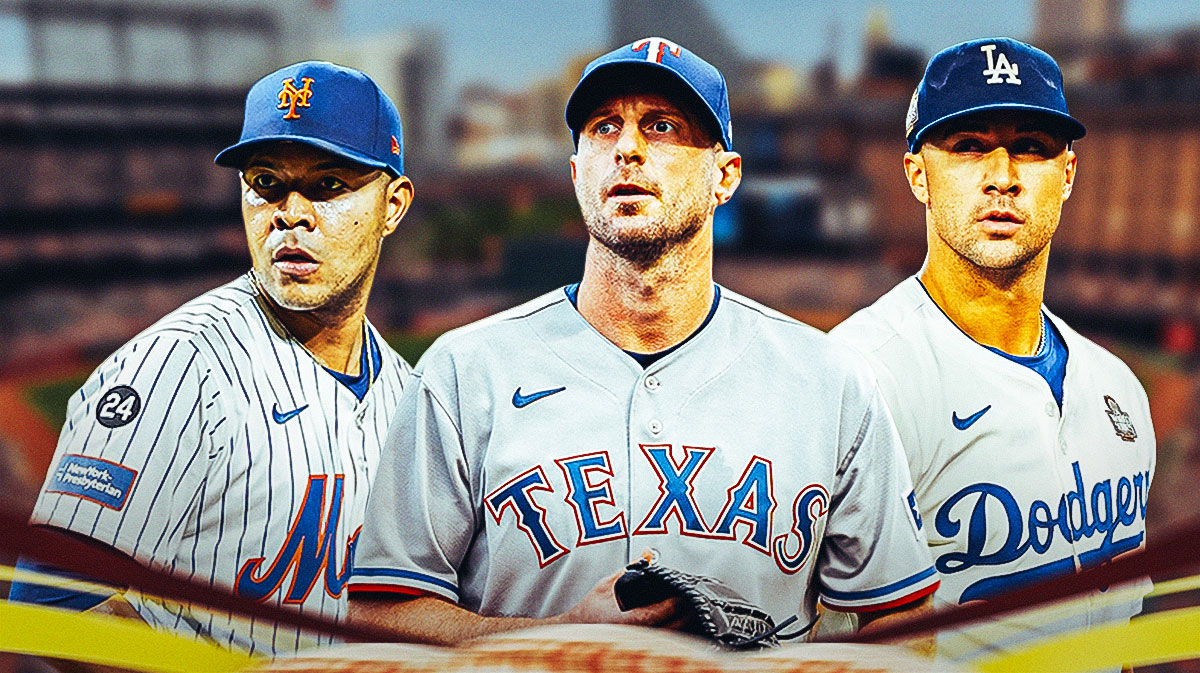 Jose Quintana (Mets), Max Scherzer (Rangers) and Jack Flaherty (Dodgers) at Oriole Park at Camden Yards (Orioles)