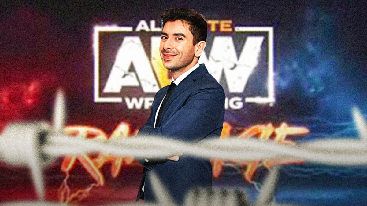 Tony Khan in front of the AEW Rampage logo