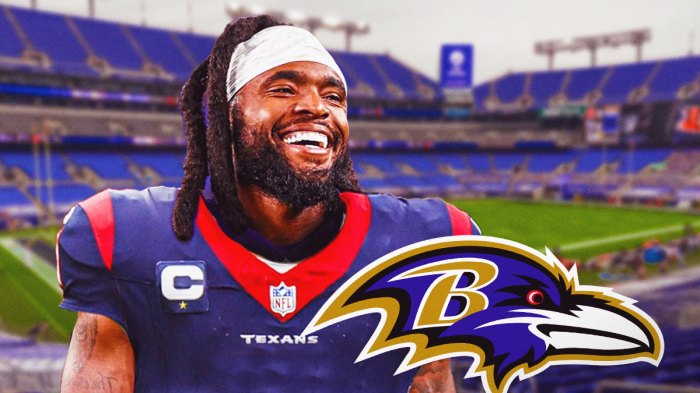 Diontae Johnson not only left the Ravens, the new Texans WR watched a Houston wideout land on his new former team Monday.