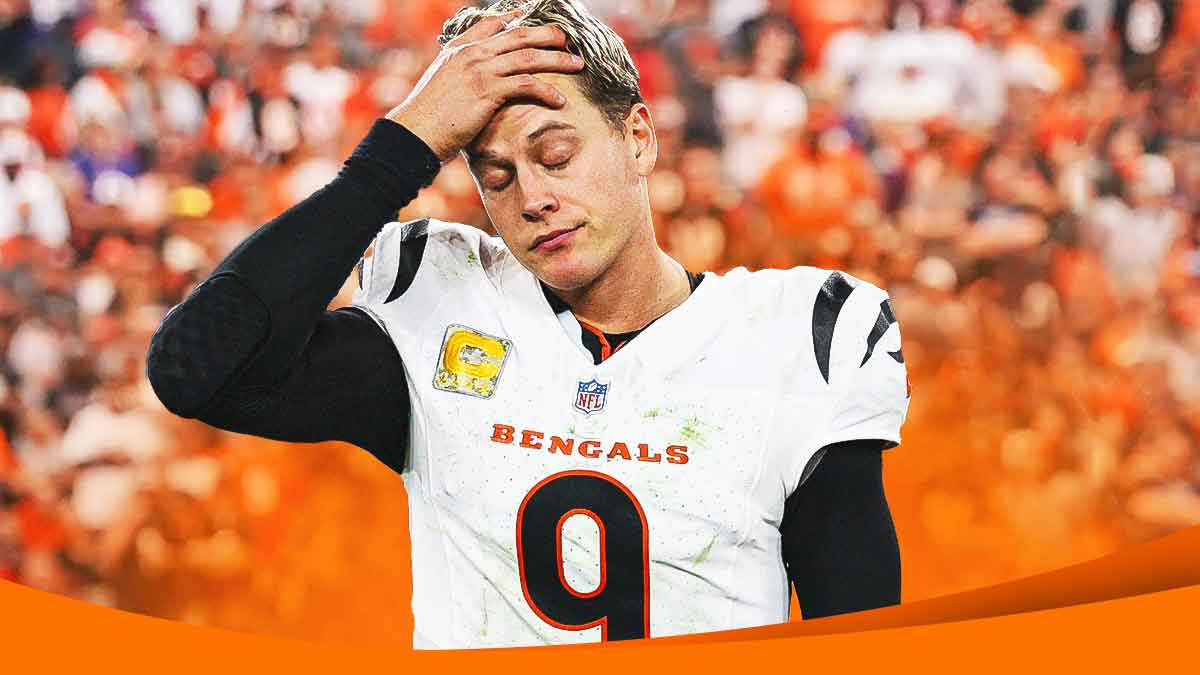 Joe Burrow looking sad and dejected.