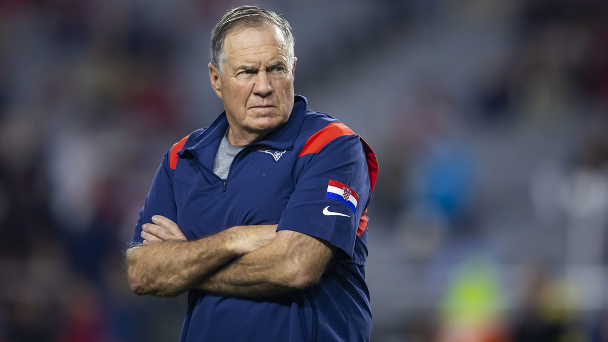 New England Patriots head coach Bill Belichick against the Arizona Cardinals at State Farm Stadium.