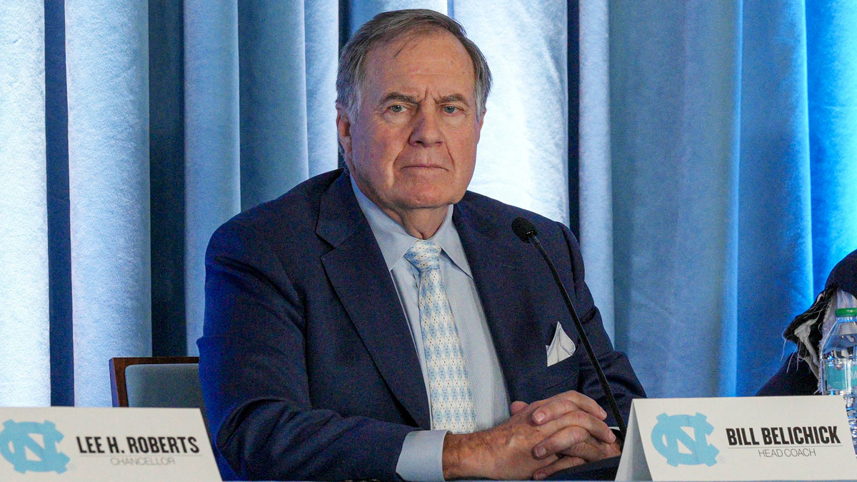 North Carolina Tar Heels new head coach Bill Belichick speaks to the media at Loudermilk Center for Excellence.