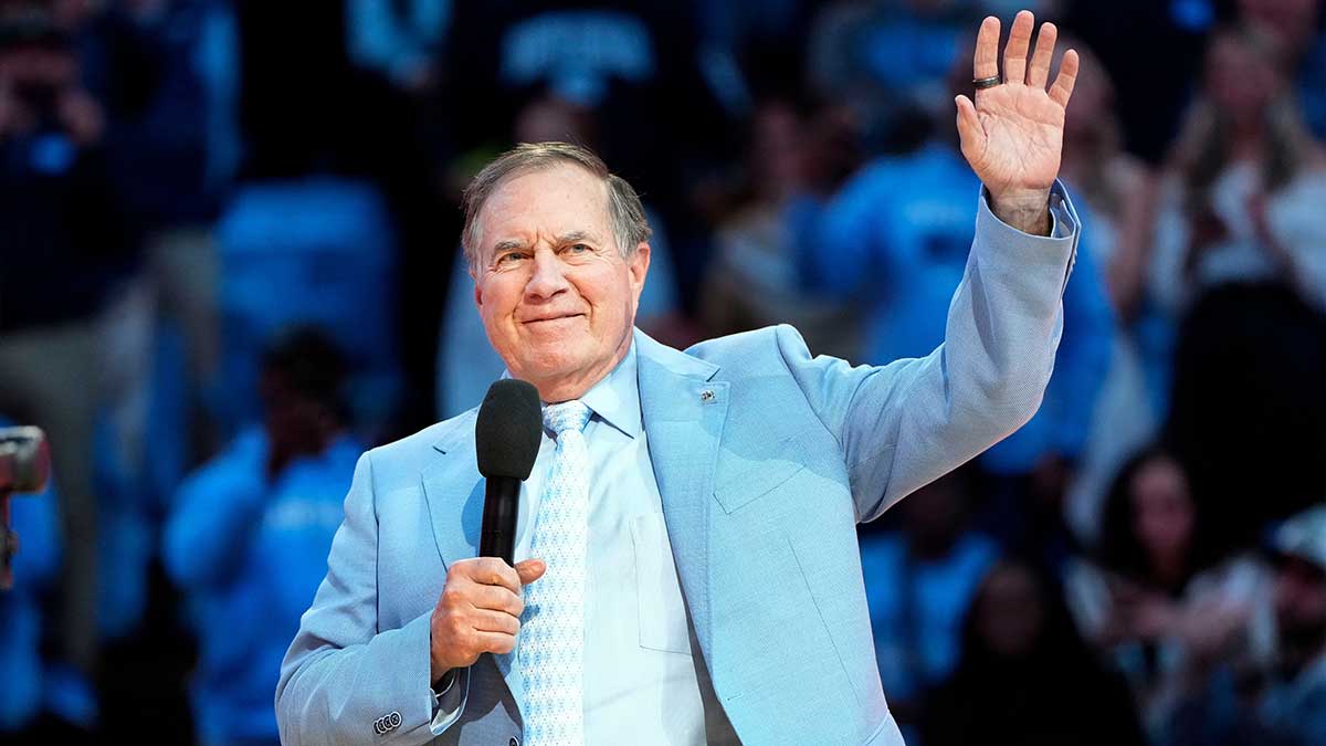 Dec 14, 2024; Chapel Hill, North Carolina, USA; North Carolina Tar Heels head football coach Bill Belichick during half time at Dean E. Smith Center.