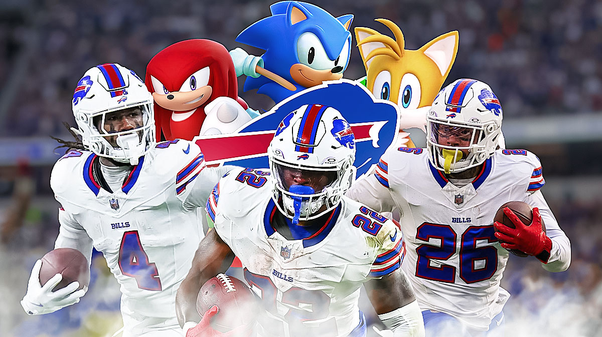 James Cook, Ray Davis and Ty Johnson, collaged with the Sega video game characters Sonic, Knuckles and Tails