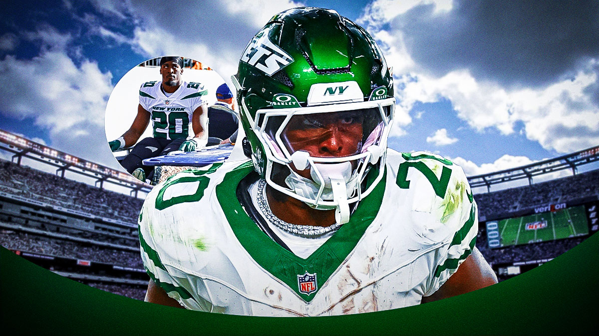 New York Jets running back Breece Hall deals with a knee injury