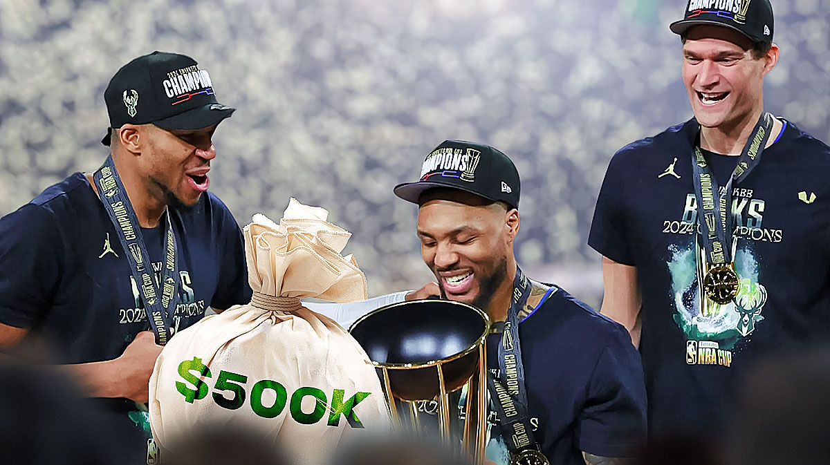 Brook Lopez, Damian Lillard, Giannis Antetokounmpo, Milwaukee Bucks, NBA Cup