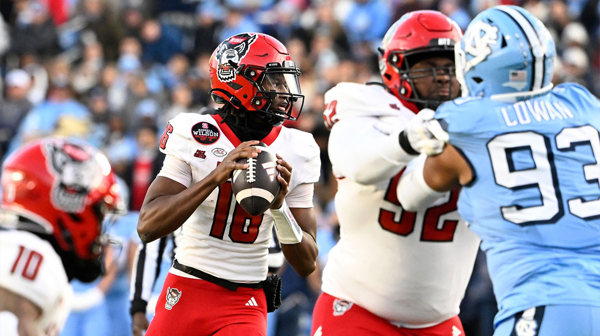 North Carolina State Wolfpack quarterback CJ Bailey (16) looks to pass in the first quarter at Kenan Memorial Stadium.