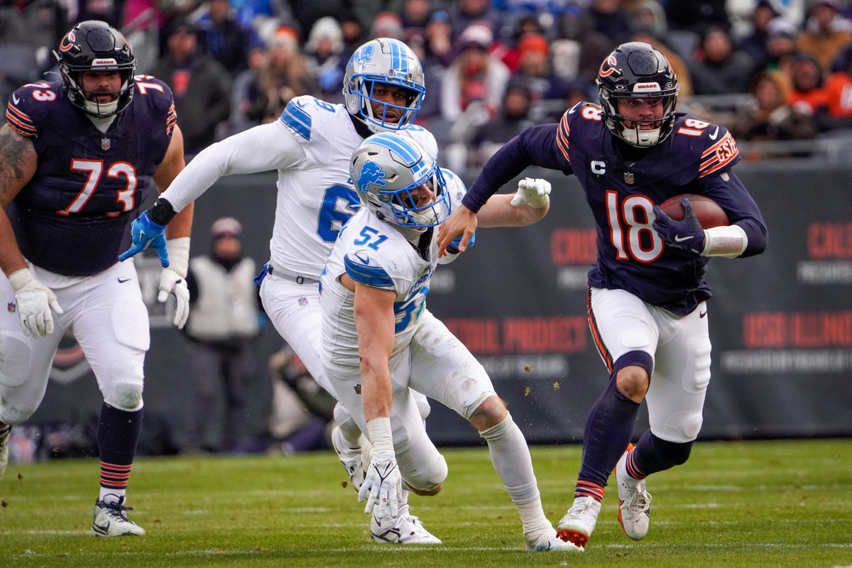 Bears quarterback Caleb Williams will face the Lions on December 22, 2024.