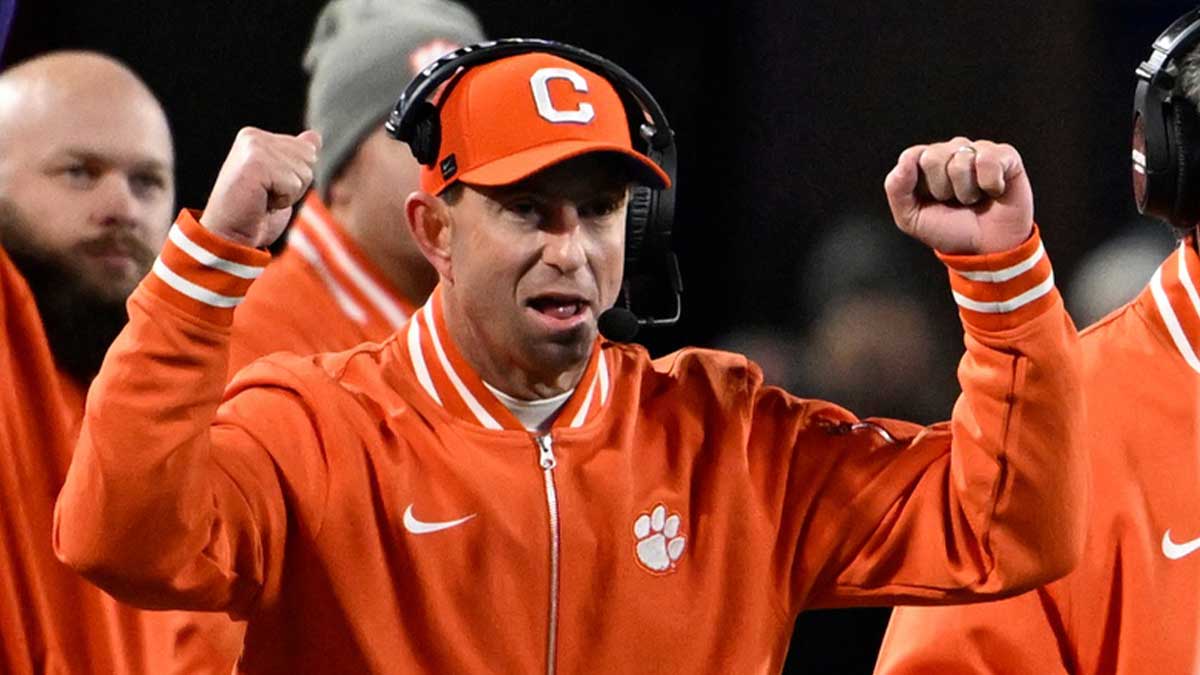 Clemson Tigers head coach Dabo Swinney during the second quarter against the Southern Methodist Mustangs in the 2024 ACC Championship game at Bank of America Stadium.