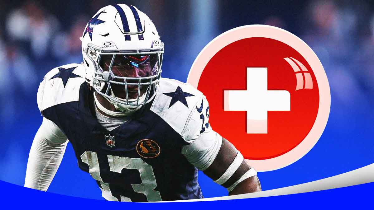DeMarvion Overshown (Cowboys) with medical cross symbol