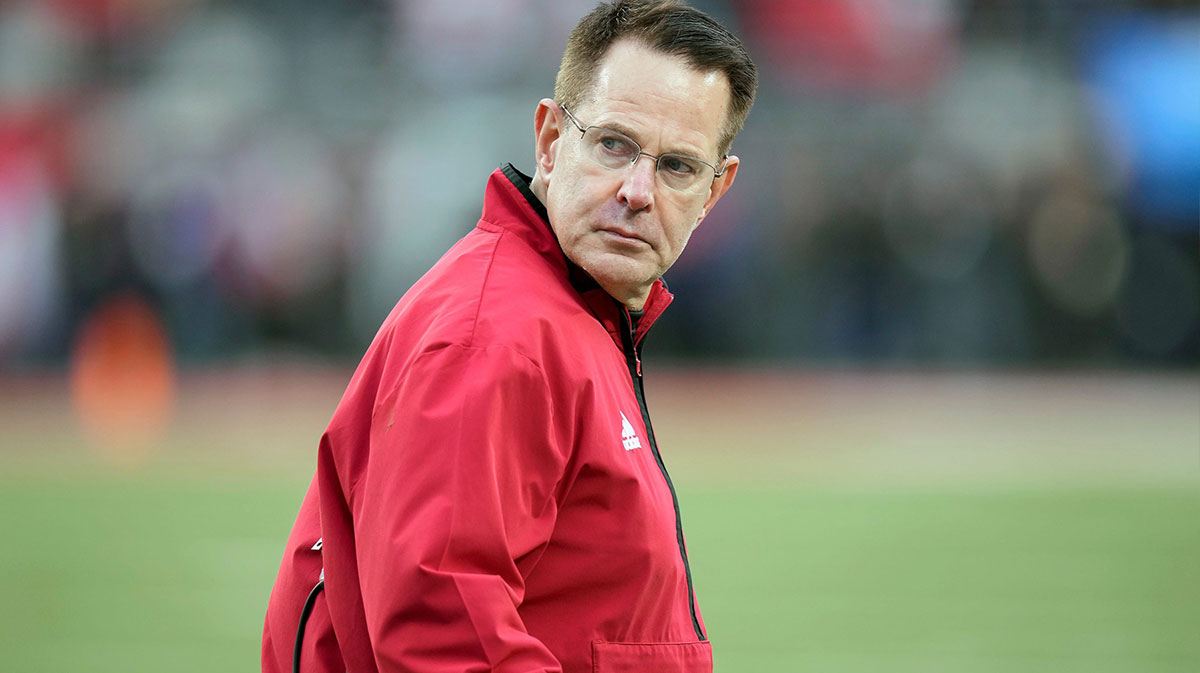Indiana Hoosiers head coach Curt Cignetti walks towards the sideline after a time out against Ohio State Buckeyes in the fourth quarter during the football game