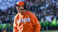 Clemson head coach Dabo Swinney during the fourth quarter at Memorial Stadium.