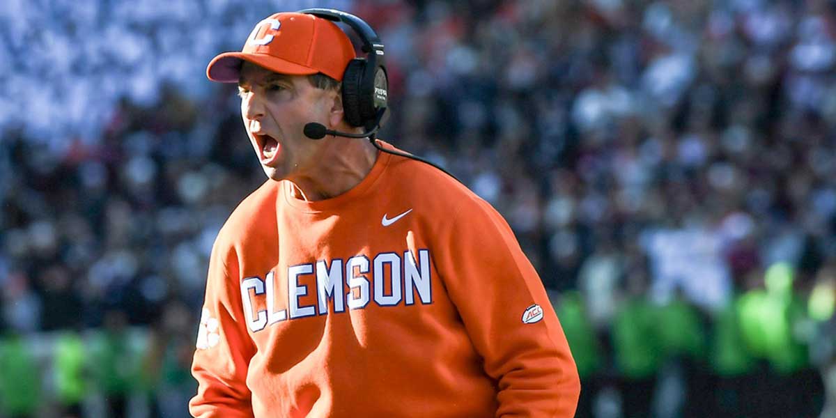 Clemson head coach Dabo Swinney during the fourth quarter at Memorial Stadium.