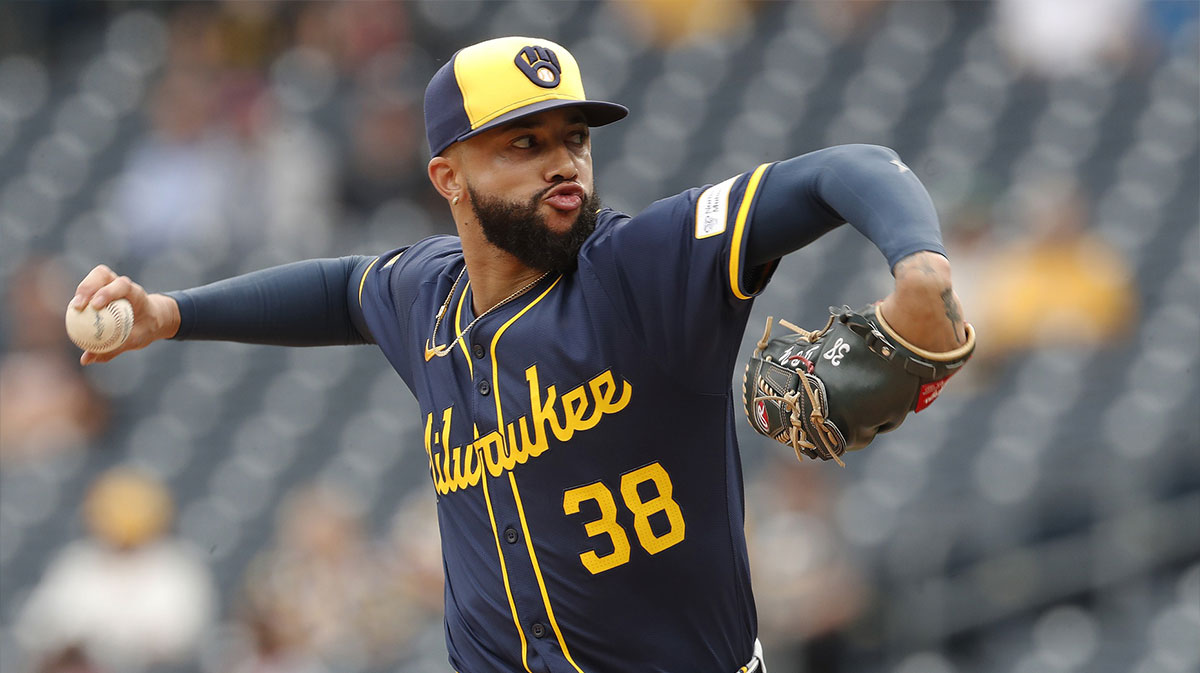 Milwaukee Brewers relief pitcher Devin Williams (38) pitches against the Pittsburgh Pirates during the ninth inning at PNC Park. The Brewers won 5-2.