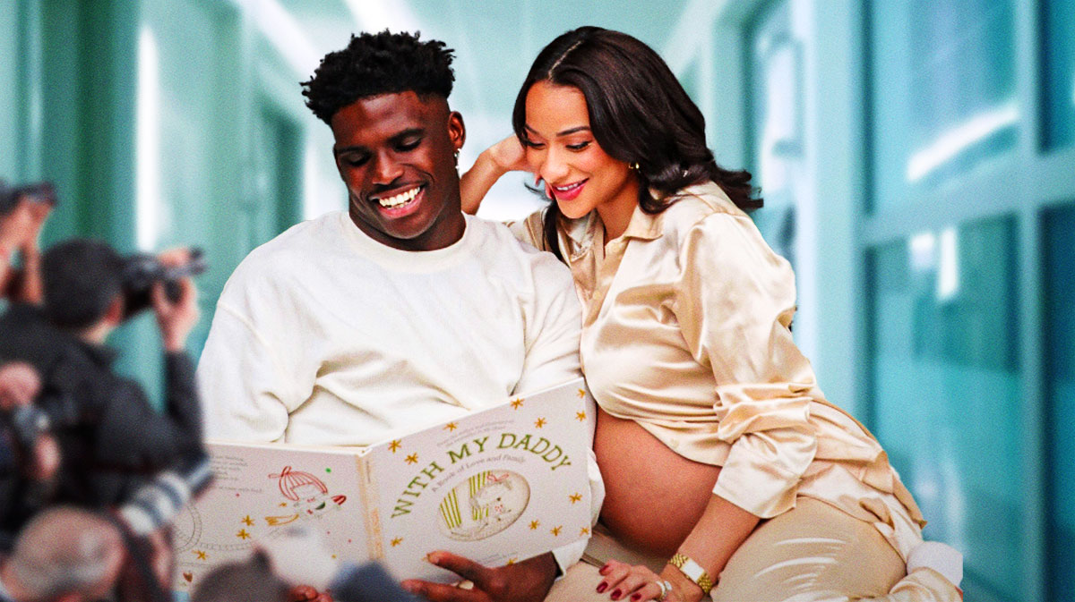 Dolphins' Tyreke Hill puts on a special show as his newborn enters the ...