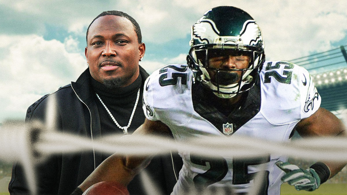 LeSean McCoy in 2024 next to Eagles LeSean McCoy.