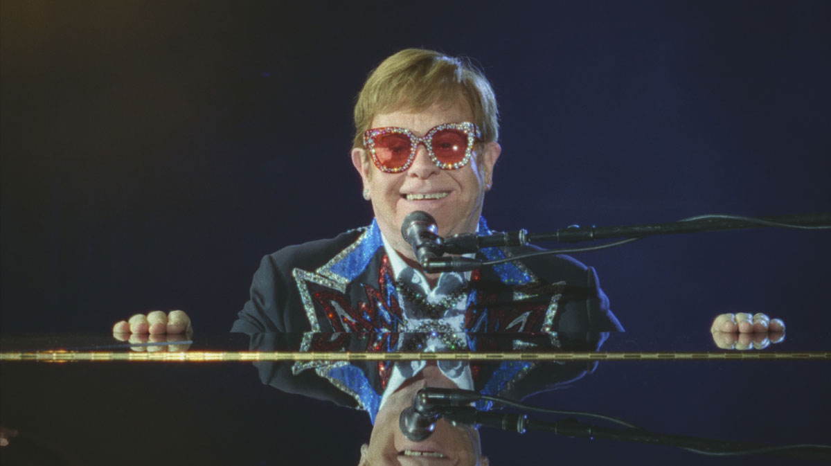 A still from Elton John: Never Too Late courtesy of Disney+.