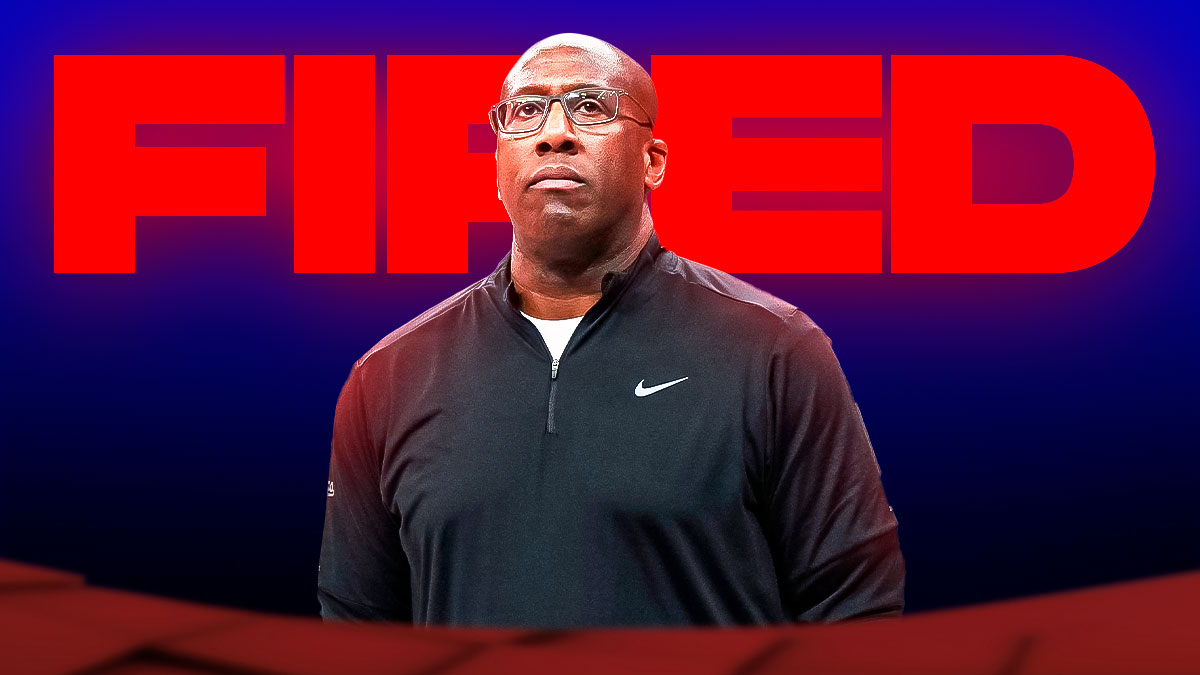 Mike Brown with huge "FIRED" in the background.