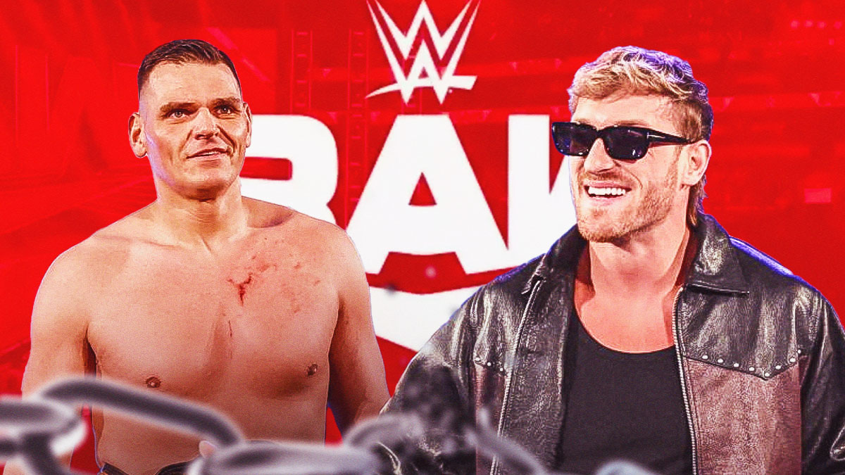 Gunther next to Logan Paul with the RAW logo as the background.