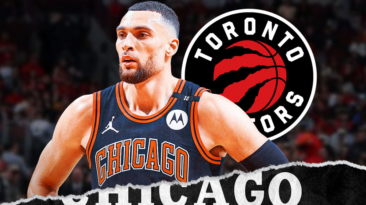 Bulls star Zach LaVine, Raptors, Scotiabank Arena in back