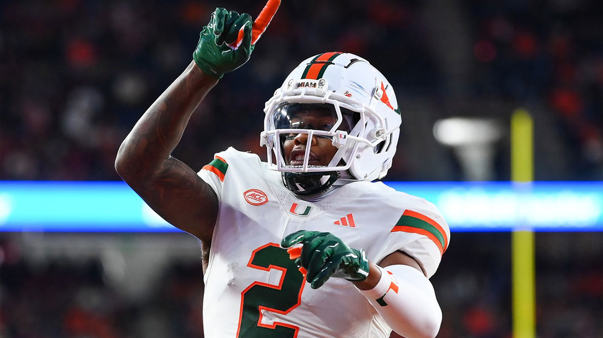 Miami Hurricanes wide receiver Isaiah Horton (2) reacts after a play against the Syracuse Orange during the first half at the JMA Wireless Dome.