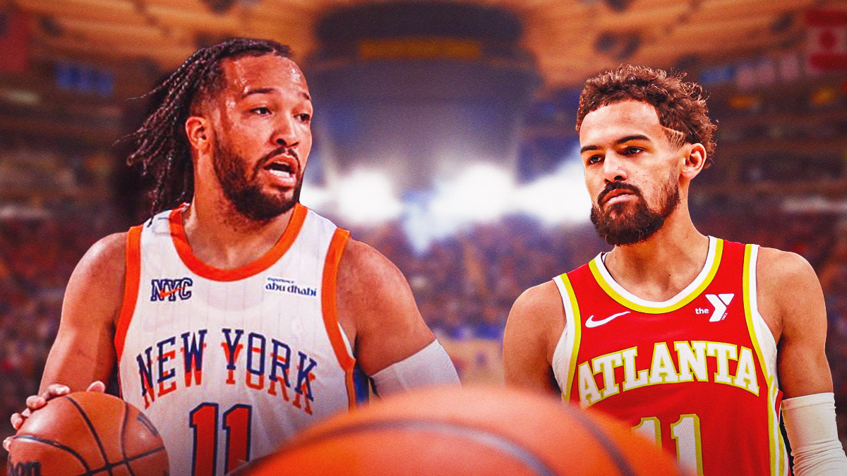 Jalen Brunson looks mad next to Trae Young in Madison Square Garden