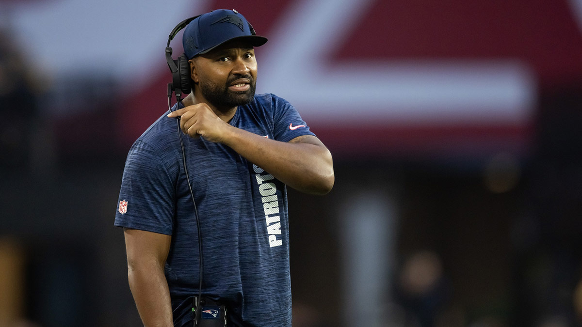 New England Patriots head coach Jerod Mayo against the Arizona Cardinals at State Farm Stadium.
