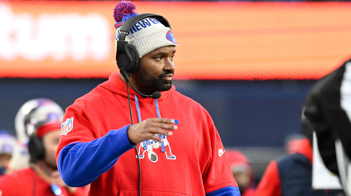 New England Patriots head coach Jerod Mayo looks on from the sideline during the second half against the Indianapolis Colts at Gillette Stadium.