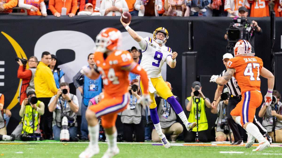 Joe Burrow LSU Heisman Trophy winning season against Clemson National Championship game