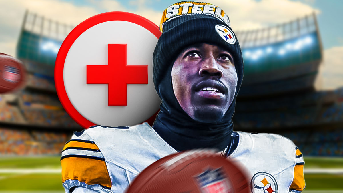 Joey Porter Jr next to a medical cross.