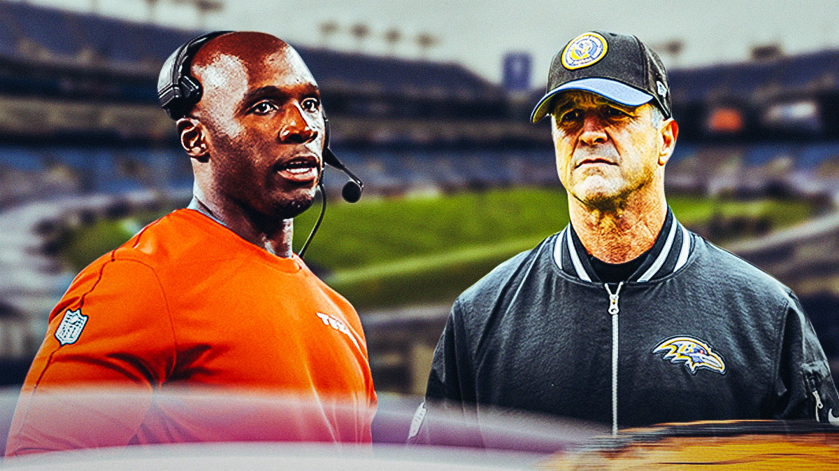John Harbaugh, DeMeco Ryans.