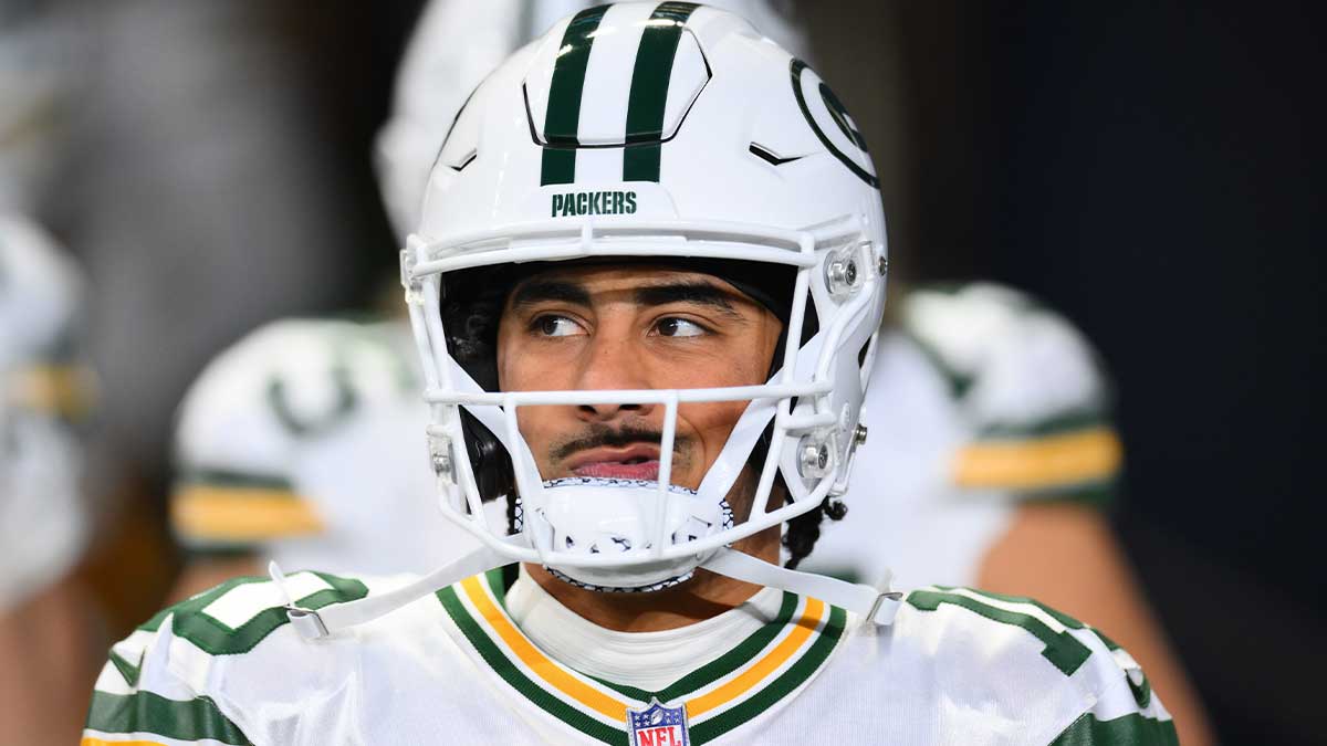 Green Bay Packers quarterback Jordan Love (10) walks out of the tunnel during warmups before the game against the Seattle Seahawks at Lumen Field.