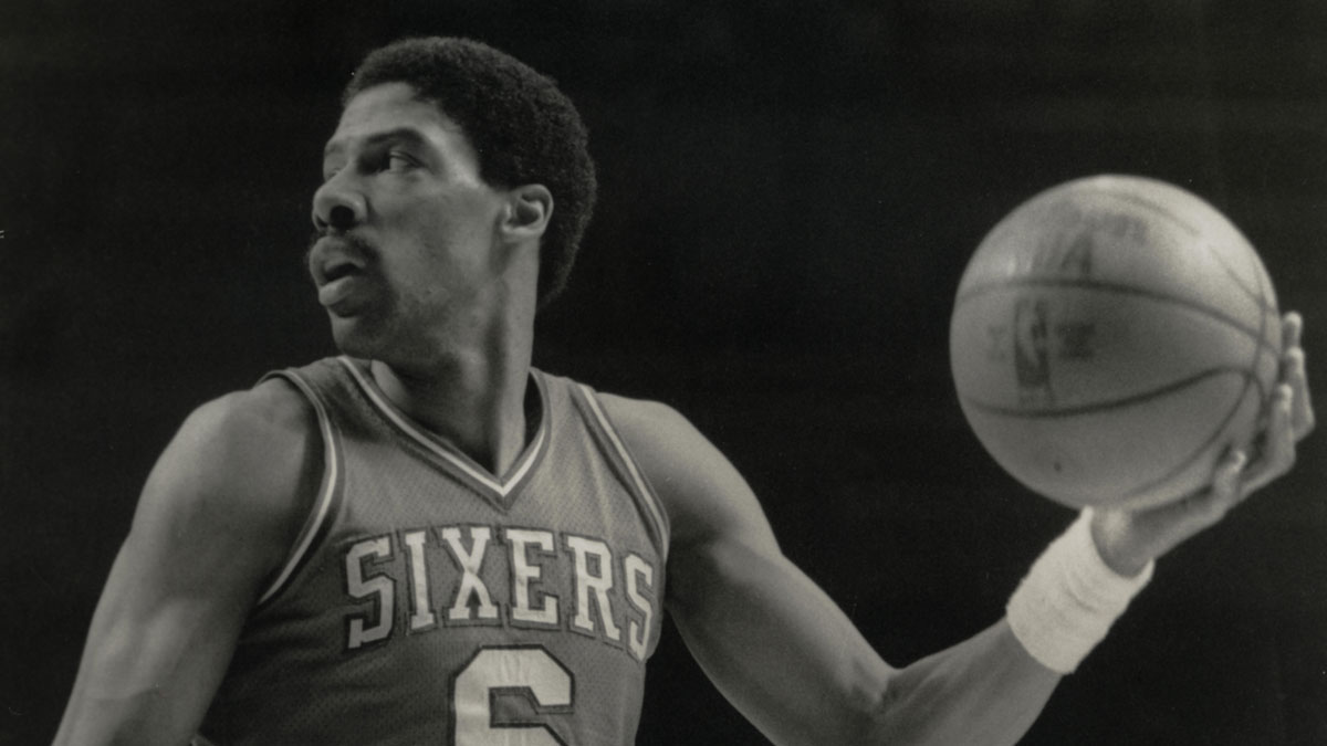 Philadelphia 76ers forward Julius Erving in action against the Milwaukee Bucks. Erving was an 11-year NBA All Star, a five-time American Basketball Association all-star, was one of only three players to score more than 30,000 points and had his jersey retired by both the New Jersey Nets and the Philadelphia 76ers.