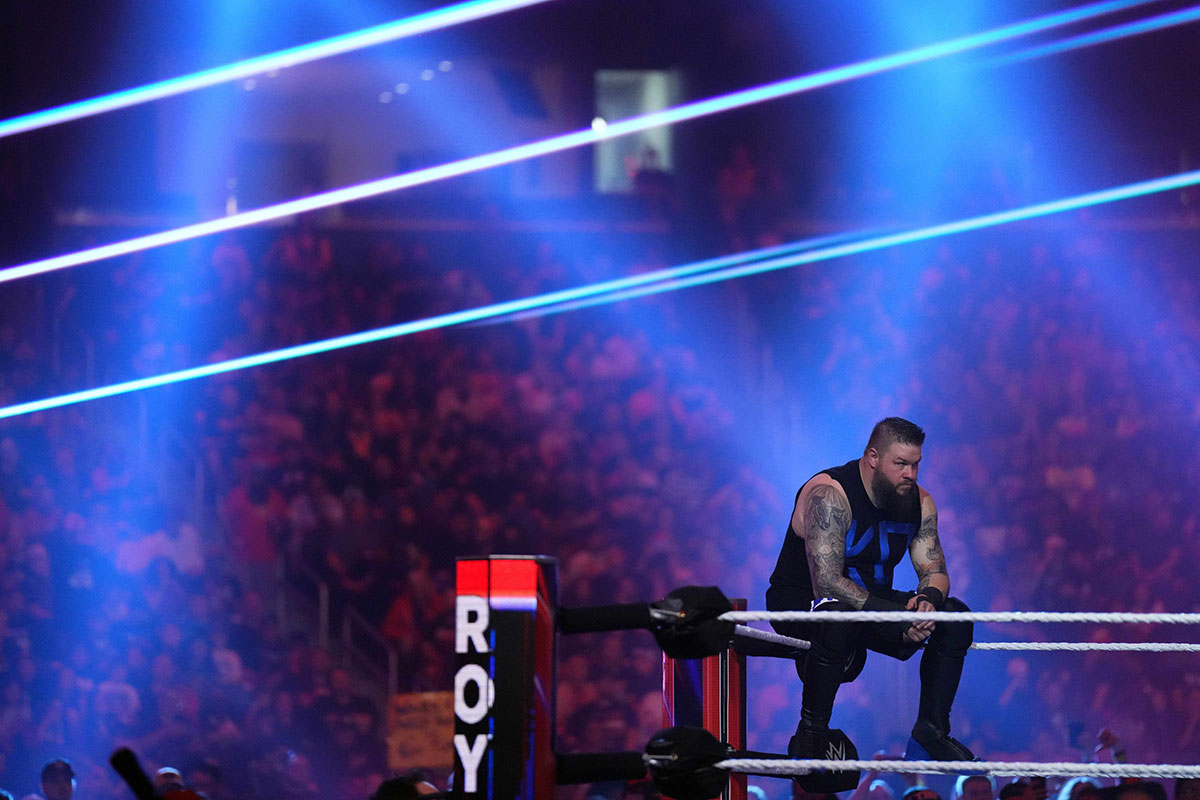 Kevin Owens at the Royal Rumble before his match against Logan Paul.