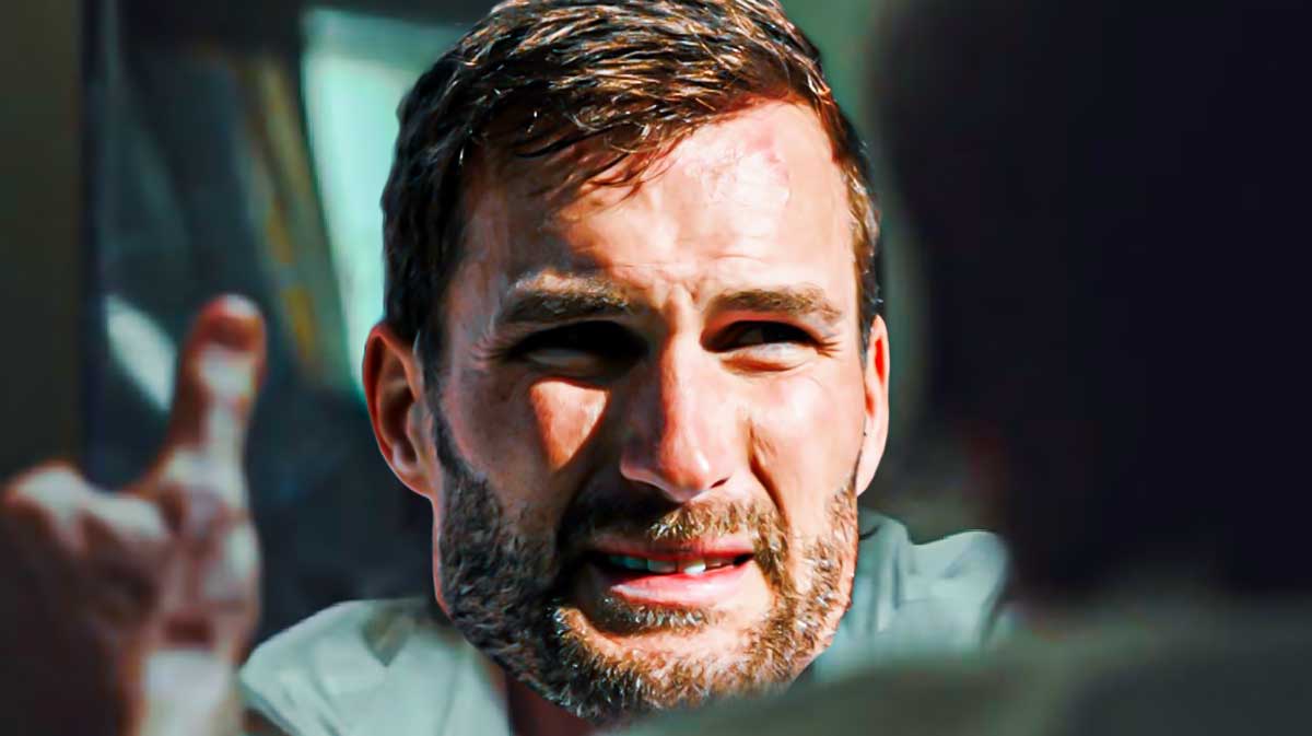 Kirk Cousins (Falcons QB) as a man shouting at his reflection in the mirror