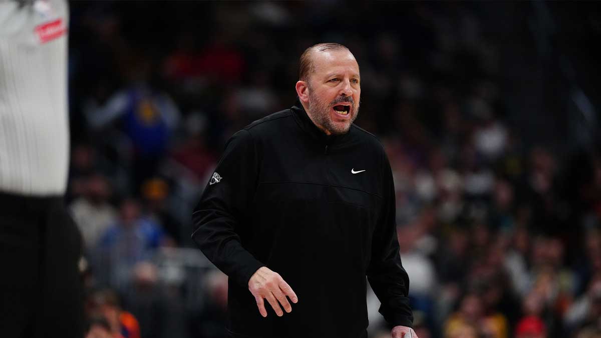 New York Knicks head coach Tom Thibodeau during the second half against the Denver Nuggets at Ball Arena. Mandatory Credit: Ron Chenoy-Imagn Images