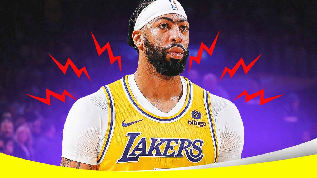Anthony Davis with pain symbol in the background