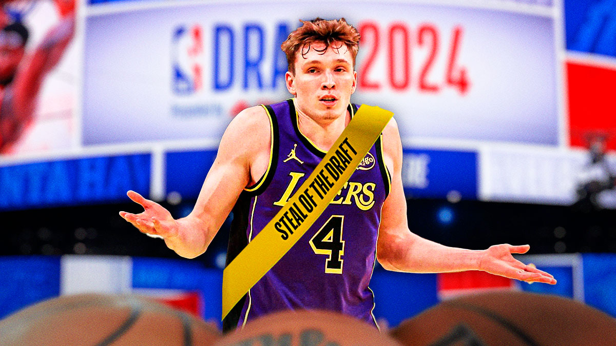 Lakers' Dalton Knecht with "steal of the draft" sash
