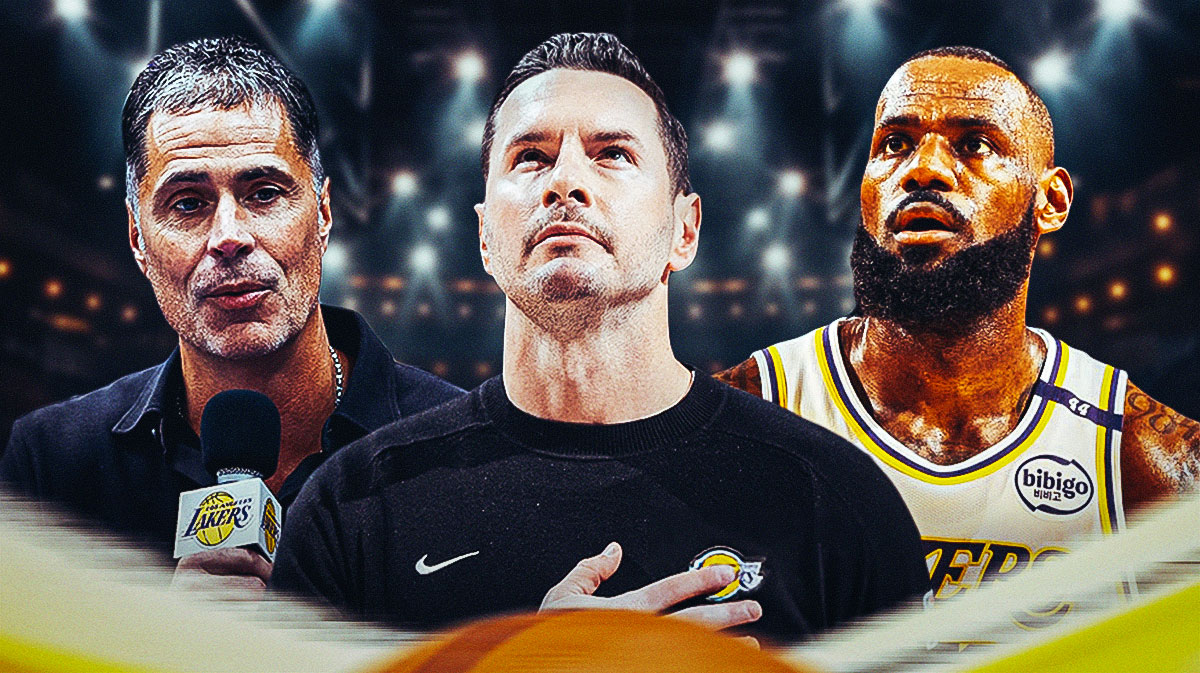 Lakers' Rob Pelinka, JJ Redick and LeBron James
