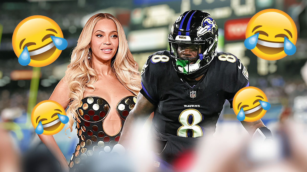 Lamar Jackson, Beyonce. Cry laughing emojis all around.