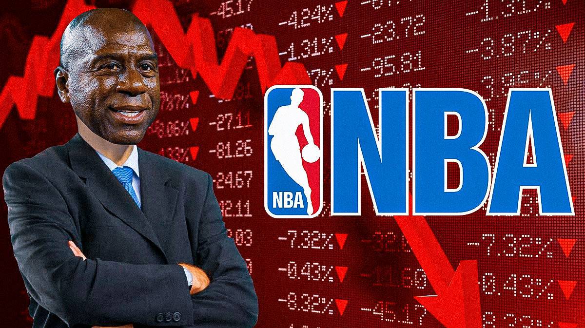 Not stonks meme but remove the text and replace it with NBA logo and use Magic Johnson's head.