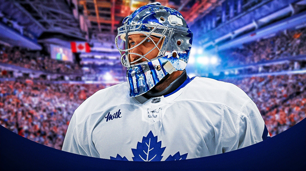 Maple Leafs G Anthony Stolarz inside Scotiabank Arena