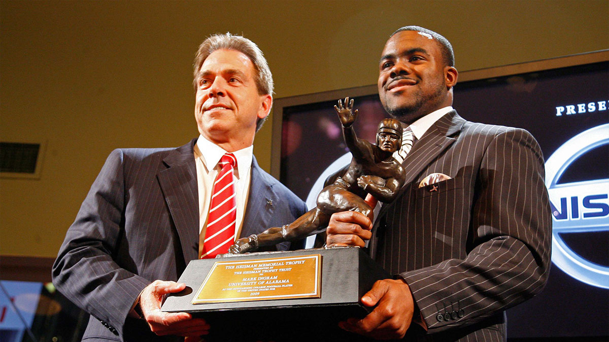 Mark Ingram Heisman with Nick Saban