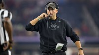 Iowa State Cyclones head coach Matt Campbell during the game between the Iowa State Cyclones and the Arizona State Sun Devils at AT&T Stadium