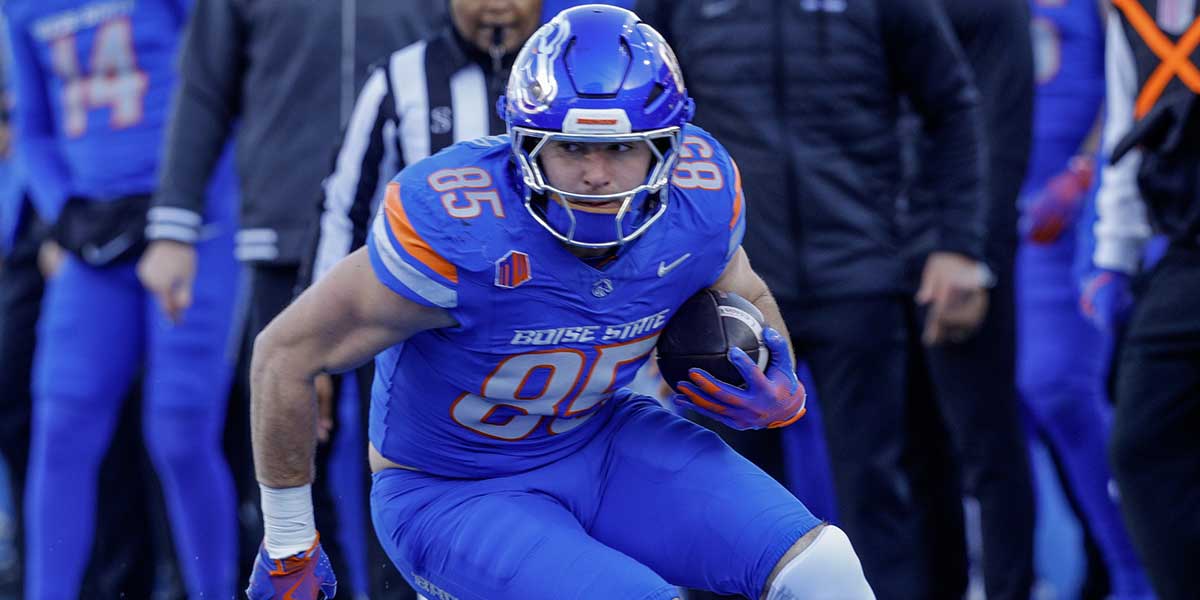 Boise State Broncos tight end Matt Lauter (85) during the first quarter against the Oregon State Beavers at Albertsons Stadium. 