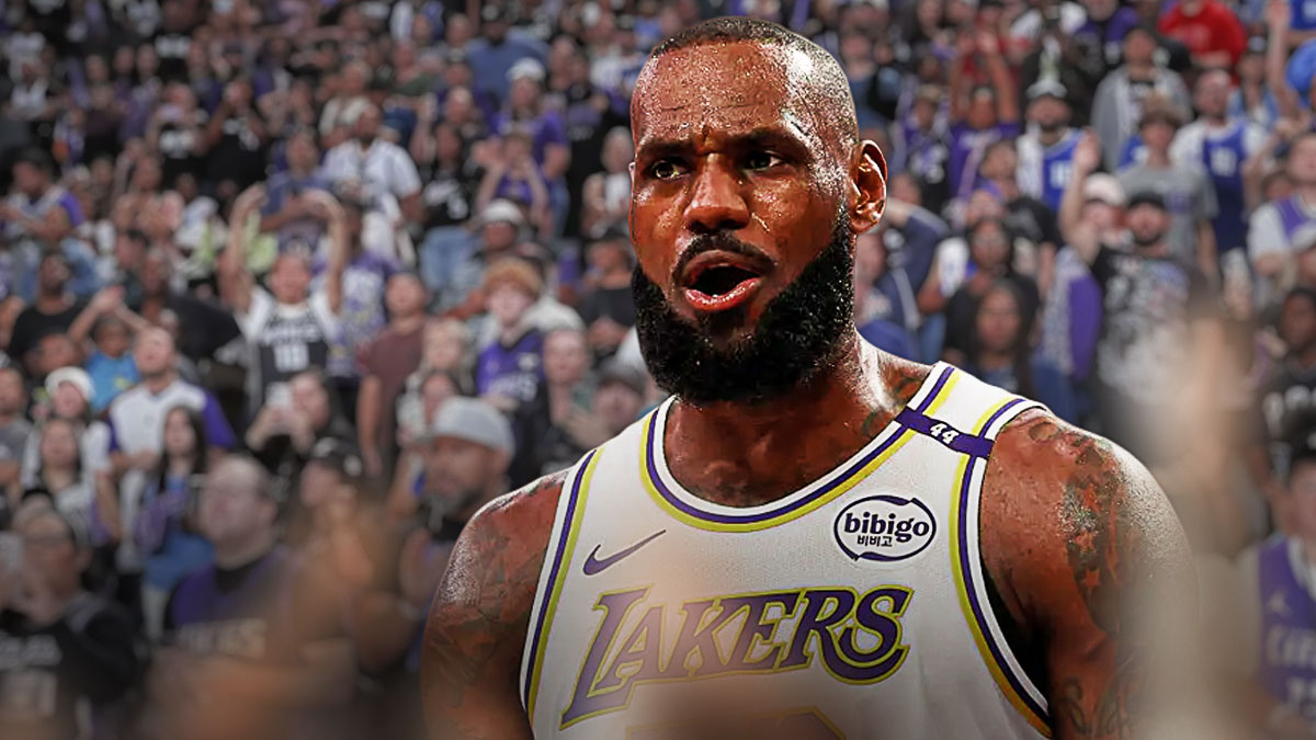 LeBron James yells at Sacramento Kings fan