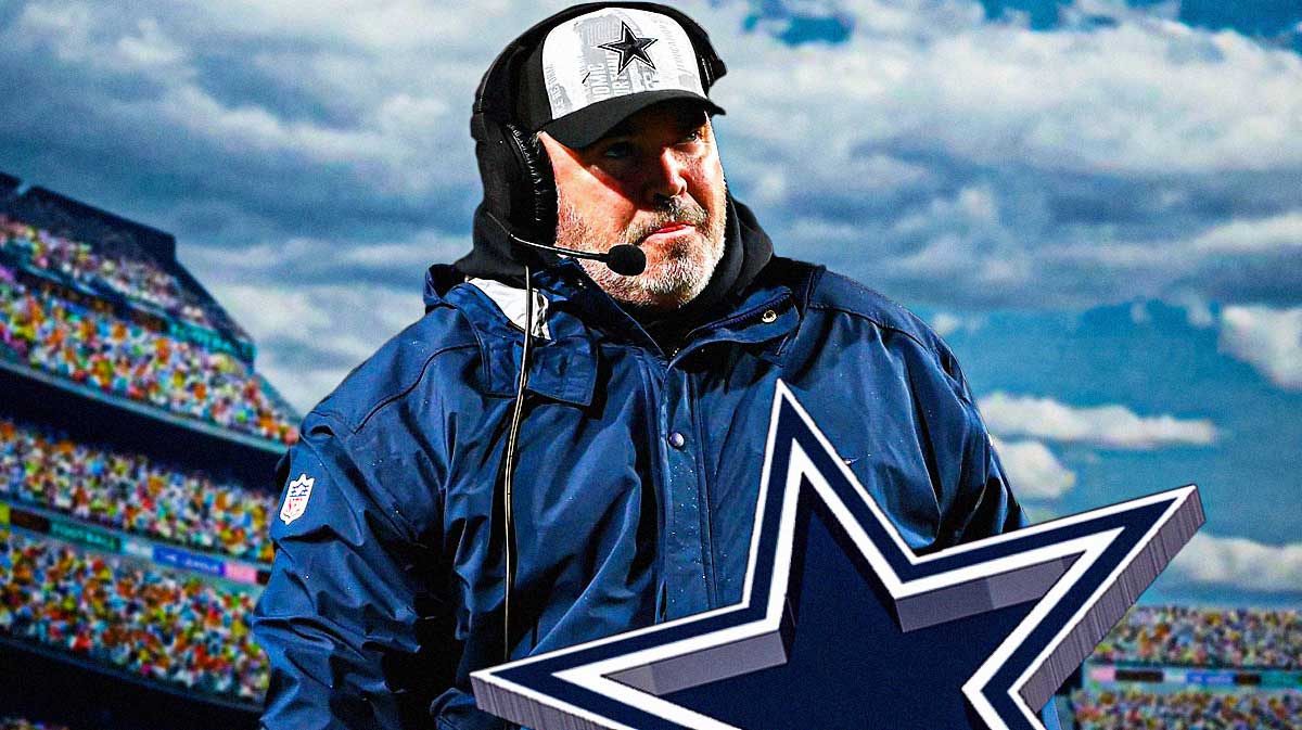 Cowboys Mike McCarthy with Dallas Cowboys logo